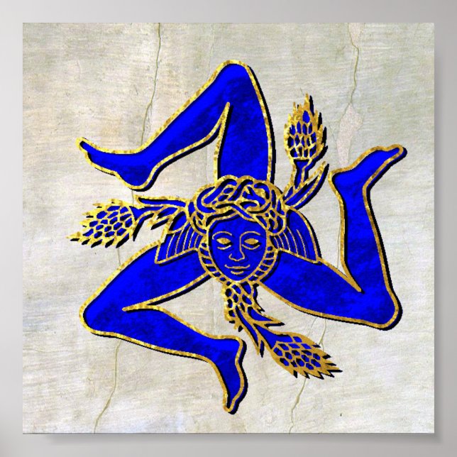 Poster Trinacria sicilienne sur Plaster (Devant)