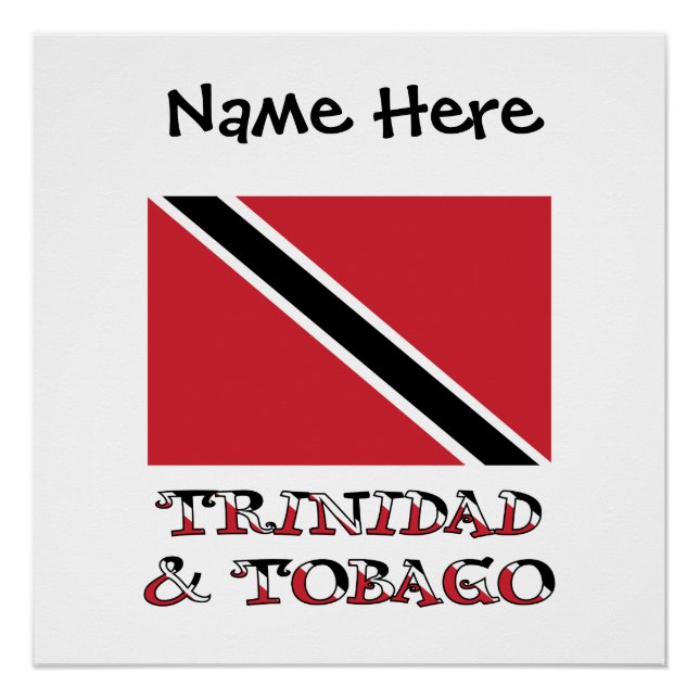 Poster Trinidad Trinité-et-Tobago - Drapeau personnalisé (Devant)