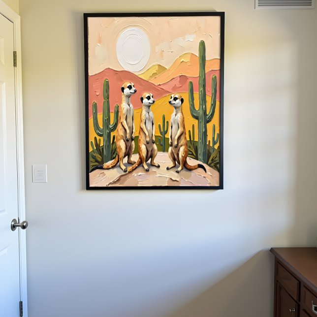 Poster Trio de suricates fantaisistes - Art du désert (Créateur téléchargé)