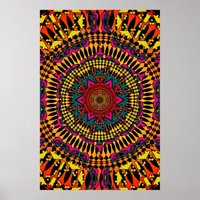 Poster Trippy : Oeuvre Psychedélique Kaleidoscope (Devant)