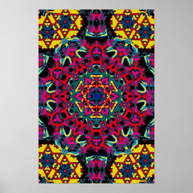 Poster Trippy : Oeuvre Psychedélique Kaleidoscope (Devant)