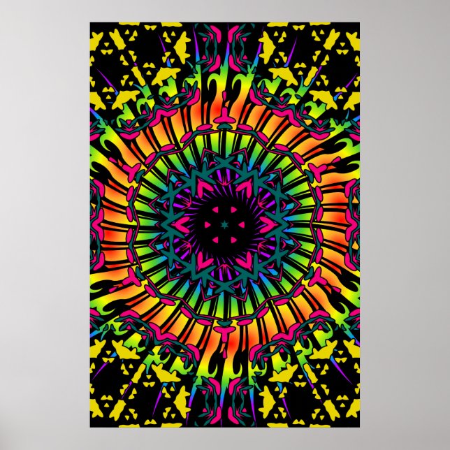 Poster Trippy : Oeuvre Psychedélique Kaleidoscope (Devant)