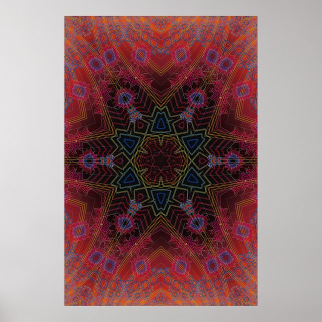 Poster Trippy : Oeuvre Psychédélique Radiale (Devant)