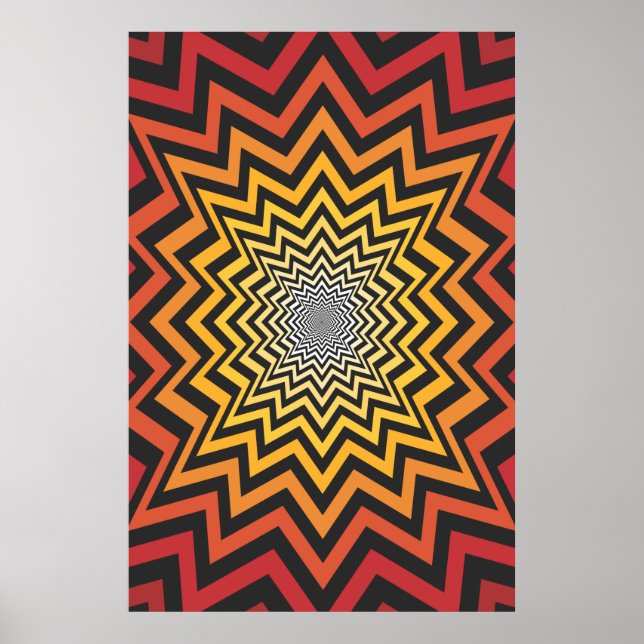 Poster Trippy : Oeuvre Psychédélique Radiale (Devant)
