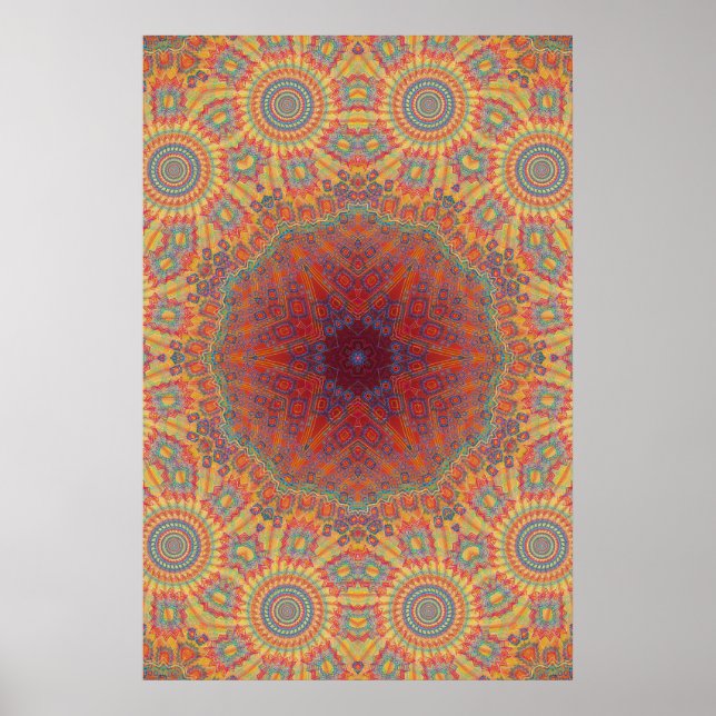 Poster Trippy : Oeuvre Psychédélique Radiale (Devant)
