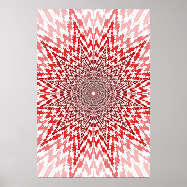 Poster Trippy : Rouge Abstrait (Devant)