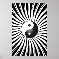 Poster Trippy : Yin Yang Symbole & Design Spiral
