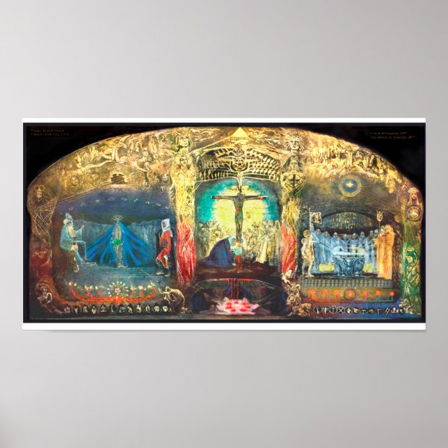 Poster Triptych Grail par Anna May - Rudolf Steiner (Devant)