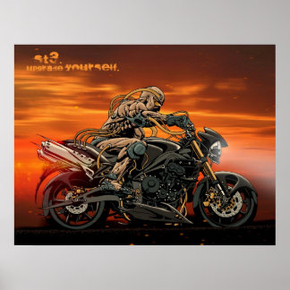 Poster Triumph Motorcycle Triple Print 26x20''