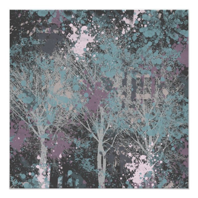 Poster Trois Arbres Abstrait (Devant)