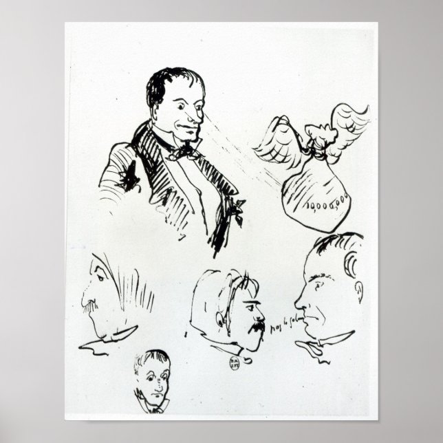 Poster Trois autoportraits et profils (Devant)