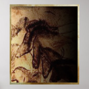 Poster Trois chevaux de Lascaux