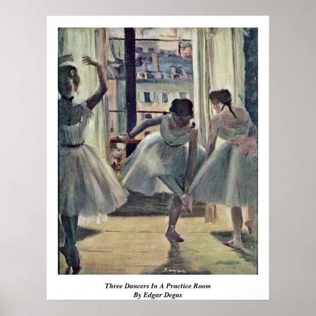 Poster Trois Danseurs Dans Une Salle D'Exercice Par Edgar (Devant)