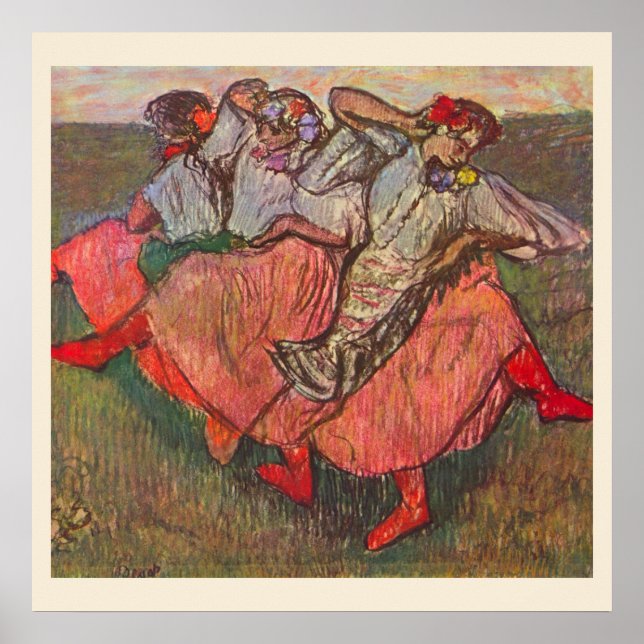 Poster Trois danseuses russes par Edgar Degas (Devant)