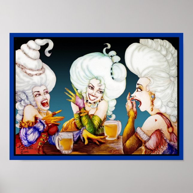 Poster Trois femmes avec de gros cheveux (Devant)