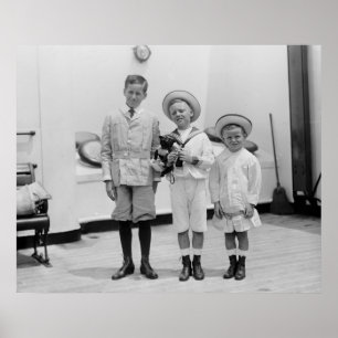 Poster Trois jeunes garçons, années 1920