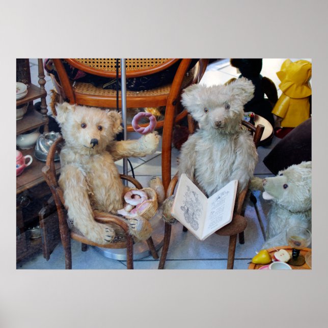 Poster Trois Nounours heureux (Devant)