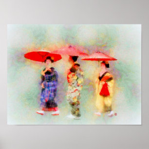 Poster Trois Petites Geisha Art