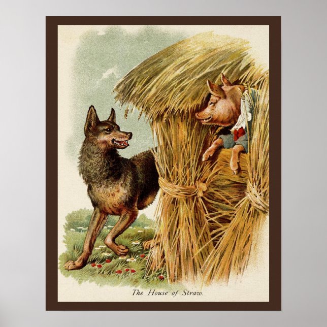 Poster Trois Petits Cochons Grand Méchant Loup, Conte de  (Devant)