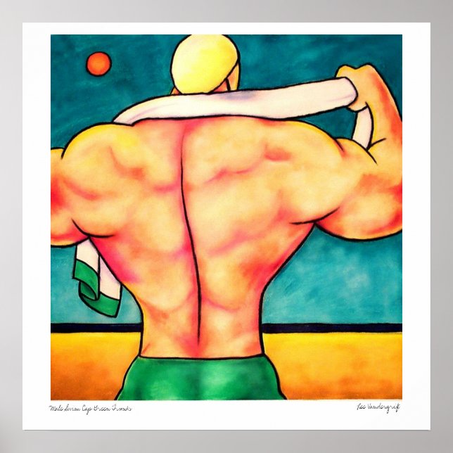 Poster Troncs verts Casquette de natation masculine (Devant)