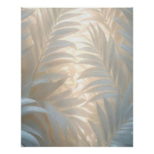Tropiques blancs, feuilles de palmier aquarelle