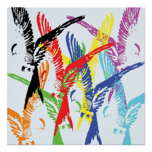 Poster Troupeau vibrant en mouvement