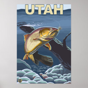 Poster Truite fardée PêcheUtah
