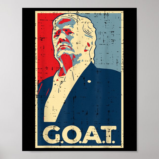 Poster Trump 2024 de la chèvre de Trump - Uni, Bl (Devant)