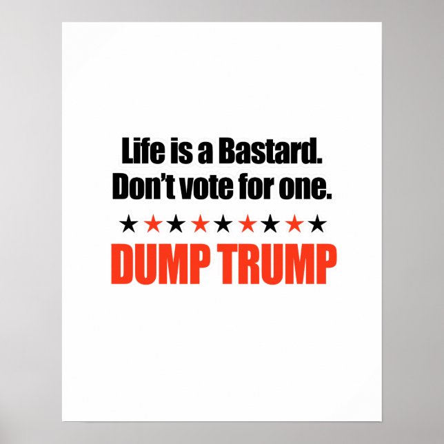 Poster Trump - La vie est un bâtard (Devant)