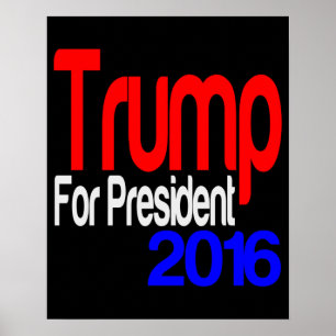 Poster Trump pour le président Rouge Blanc et Bleu