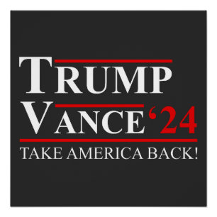 Poster Trump Vance 2024 Vice-président VP Trump 2024