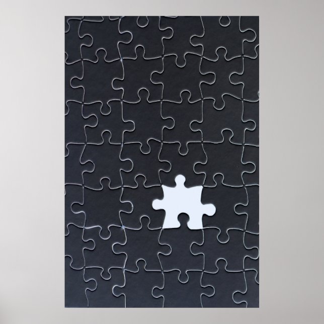 Poster Tu Me Complètes Romantique Noir et Blanc Puzzle (Devant)