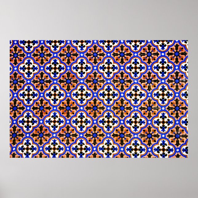 Poster Tuile mauresque, L'Alhambra, Espagne (Devant)