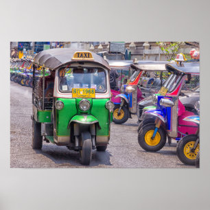 Poster Tuks de Tuk dans Bankok, Thaïlande