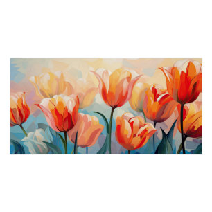 Poster Tulipes aquarelles