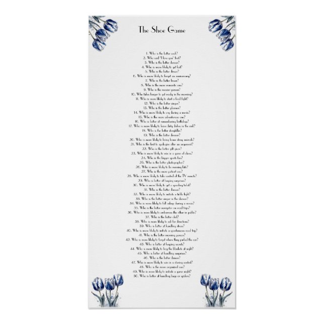 Poster Tulipes en bleu de Delft personnalisables (Devant)