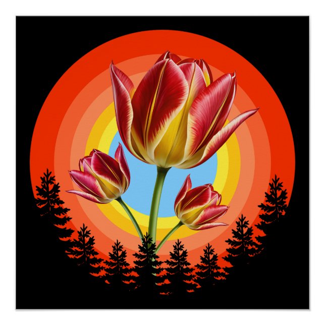 Poster tulipes nature botanique plante  (Devant)
