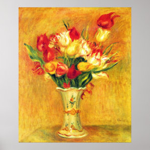 Poster Tulipes par Pierre Renoir, Art Impressionniste Vin