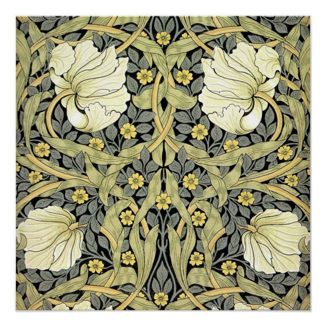 Poster Tulipes Pimpernel Art Botanique de William Morris (Devant)