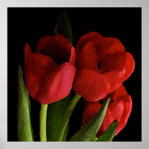 Poster Tulipes rouges