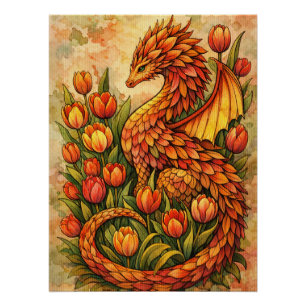 Poster Tulipes rouges Dragon Spring Dragons
