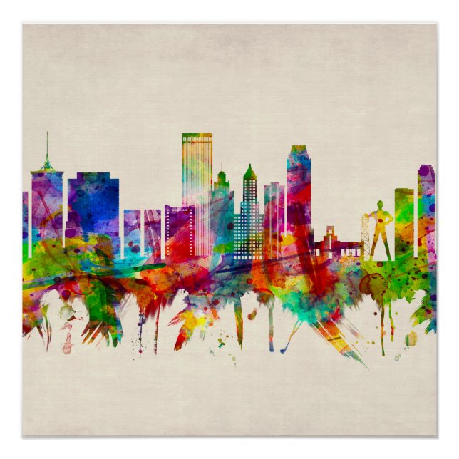 Poster Tulsa Oklahoma Skyline (Devant)