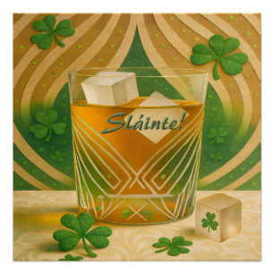 Poster Tumbler pour Whiskey Irlandais "Sláinte!"