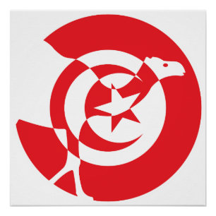Poster Tunisie Dromedal Drapeau animal national tunisien