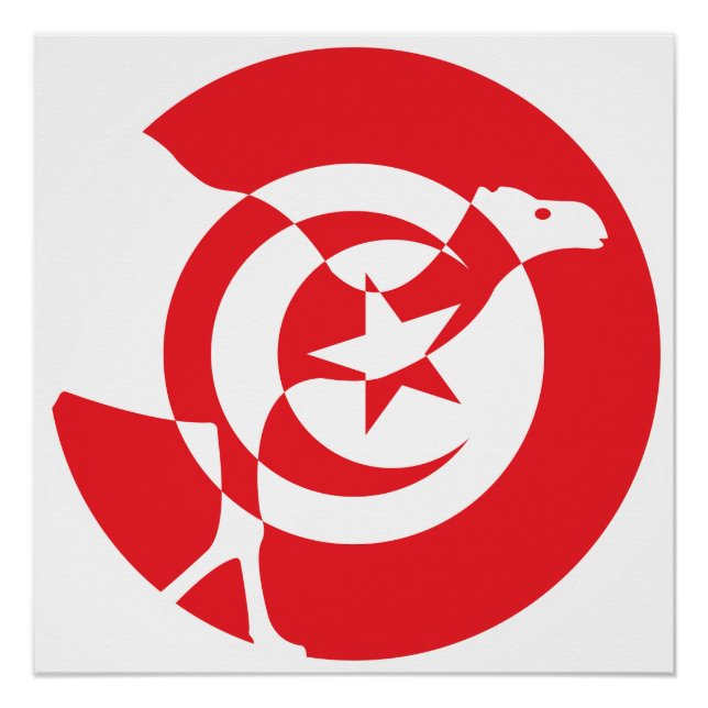 Poster Tunisie Dromedal Drapeau animal national tunisien (Devant)