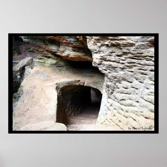 Poster Tunnel à la grotte Old Man's Cave (Devant)