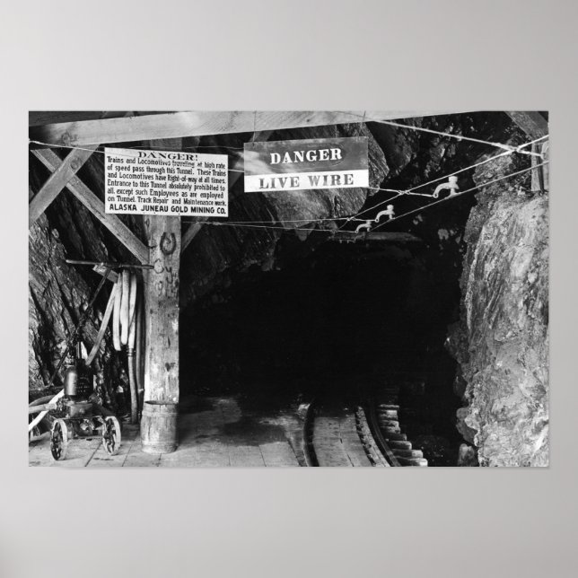 Poster Tunnel at Juneau, Alaska Treadwell Mine (Devant)