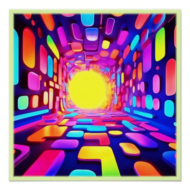Poster Tunnel Neon : Voyage psychédélique (Devant)