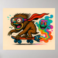 Poster Turbo Sloth Skateboard