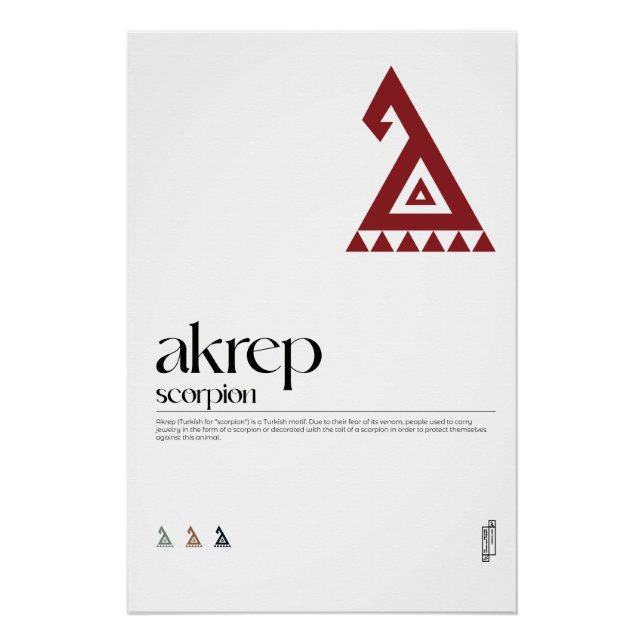 Poster turc Motif Akrep (Scorpion) (Devant)